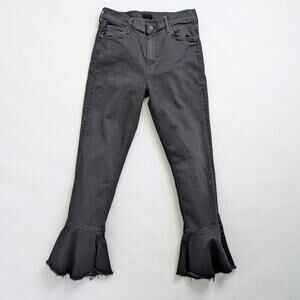 Mother Jeans Cha Cha Fray Women 29 Black Not Guilty Raw Hem 1113-180 Flare